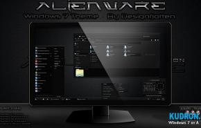 Тема на Windows 7: Alienware DARK Windows 7 Theme by Designfjotten