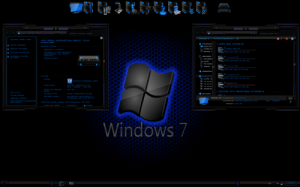 Тема для Windows 7: black seven blue 3 by tono3022